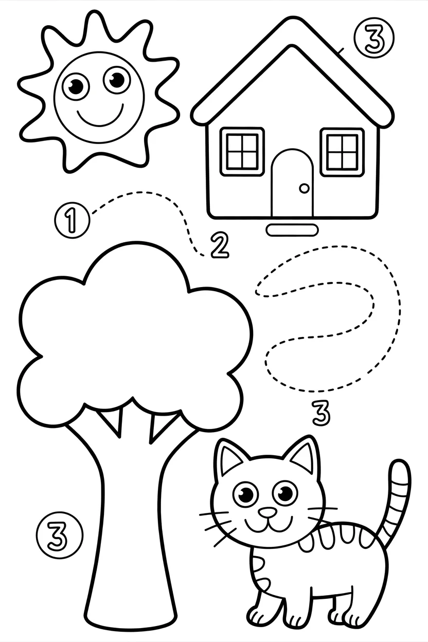 Kids tracing activity Design 4 - Kids Tracing Activity Coloring Pages Free Printable