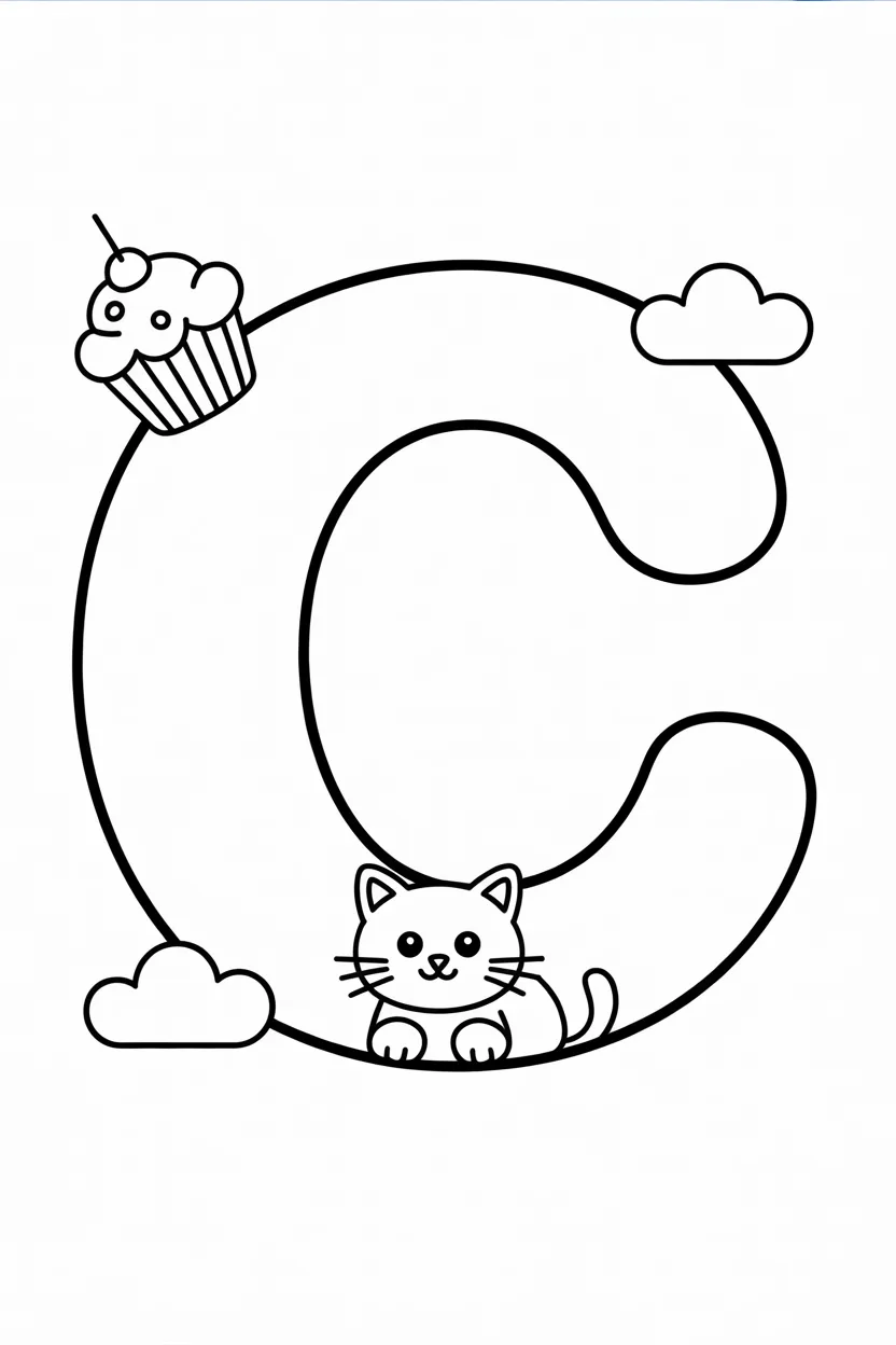 Letter Design 1 - Letter C Coloring Pages Free Printable for Kids (4)