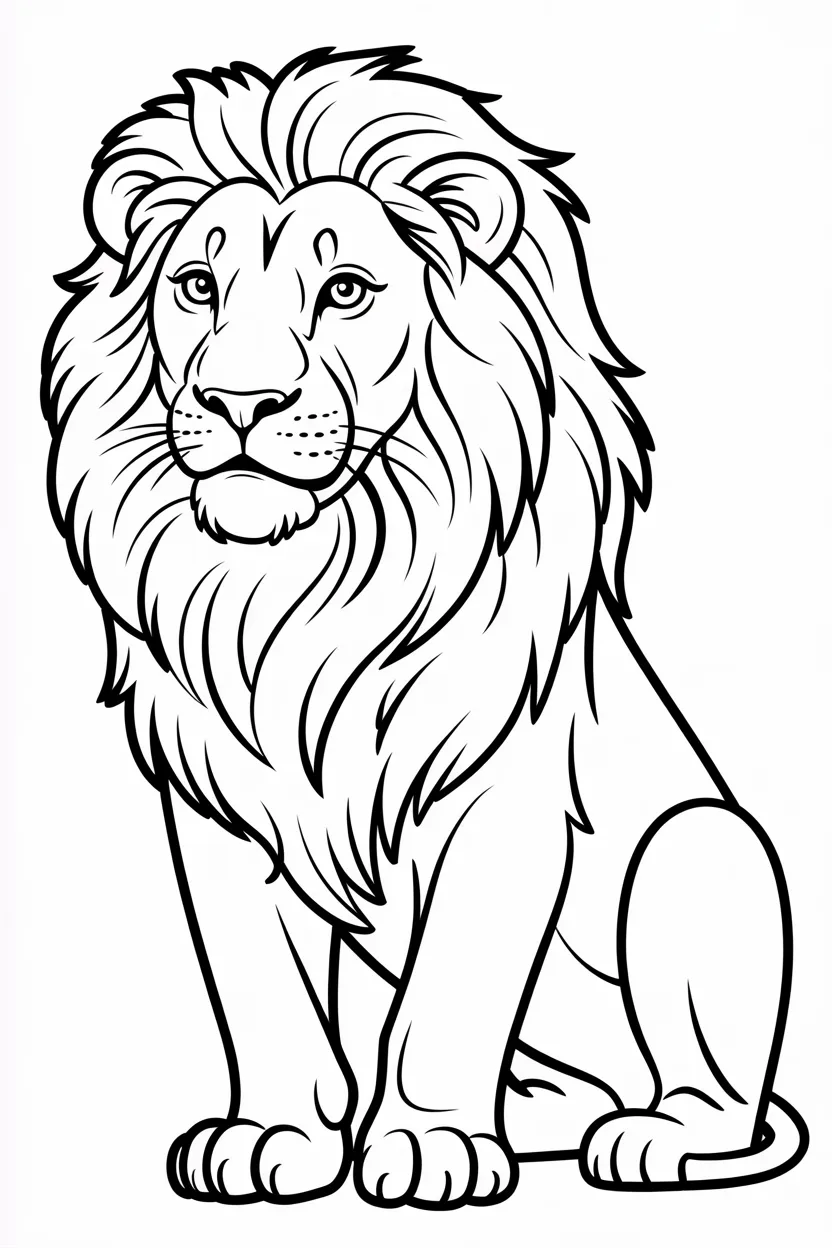 Lion Design 1 - Lion Coloring Pages Free Printable for Kids
