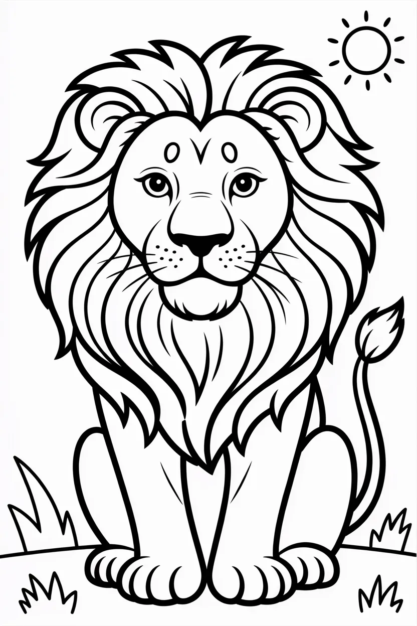 Lion Design 3 - Lion Coloring Pages Free Printable for Kids