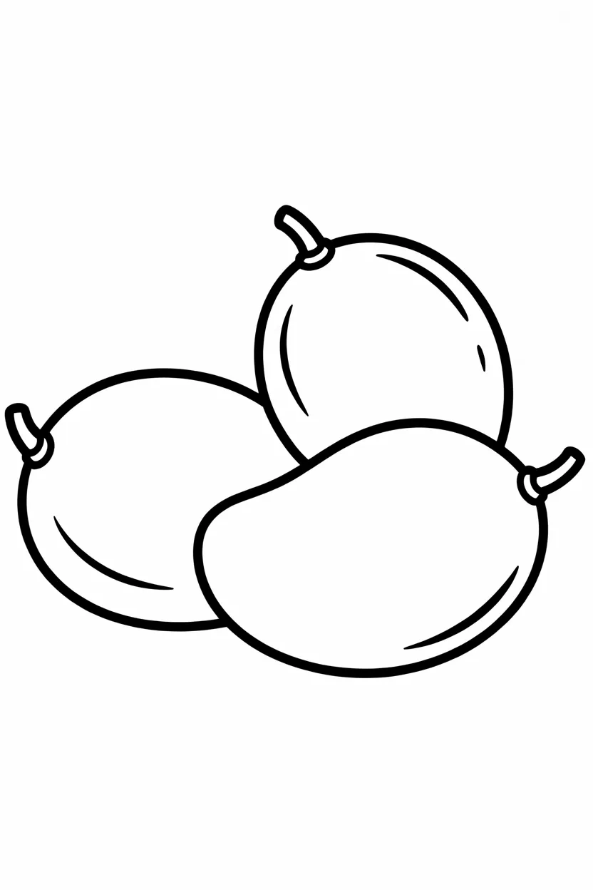 Mango Design 1 - Mango Coloring Pages Free Printable for Kids - Tropical