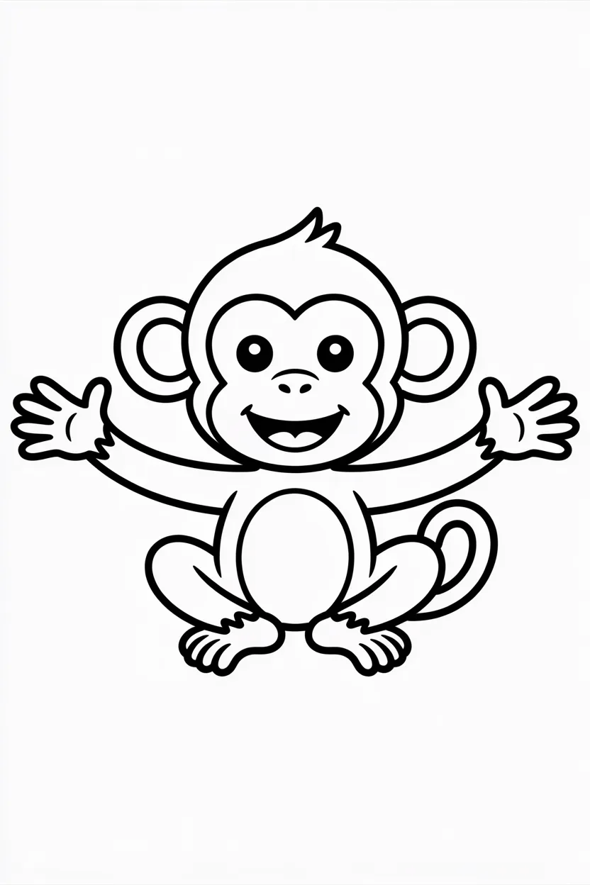 Monkey Design 3 - Monkey Coloring Pages Free Printable