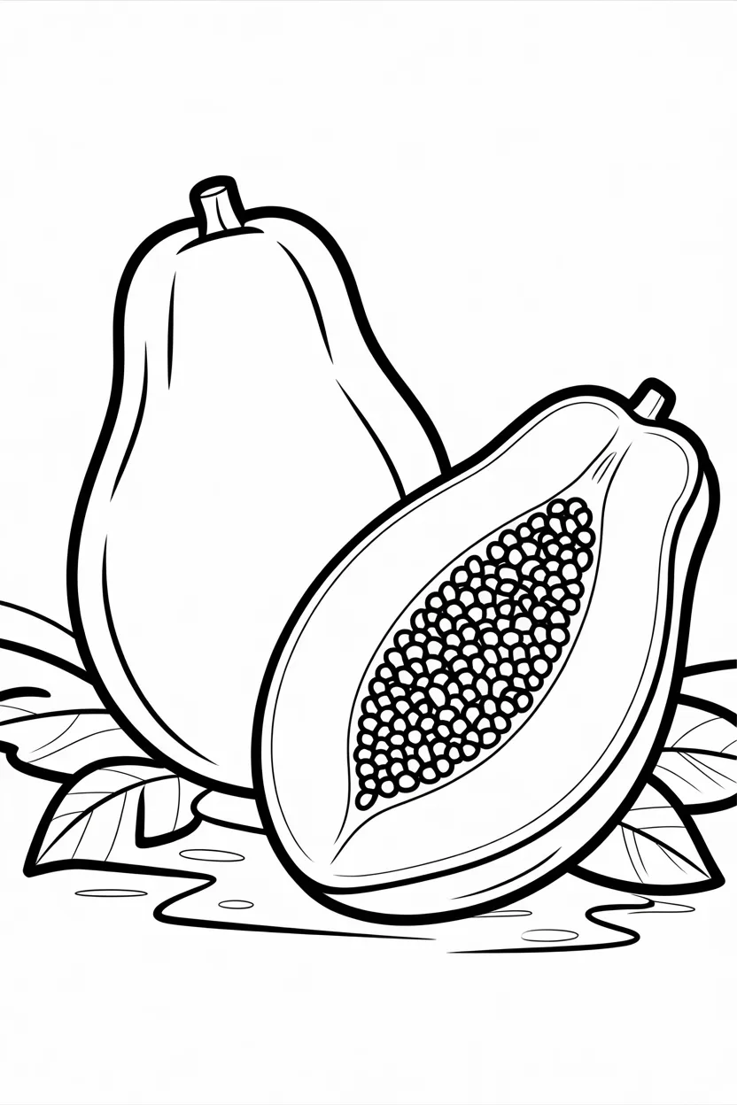 Papaya Design 4 - Papaya Coloring Pages Free Printable