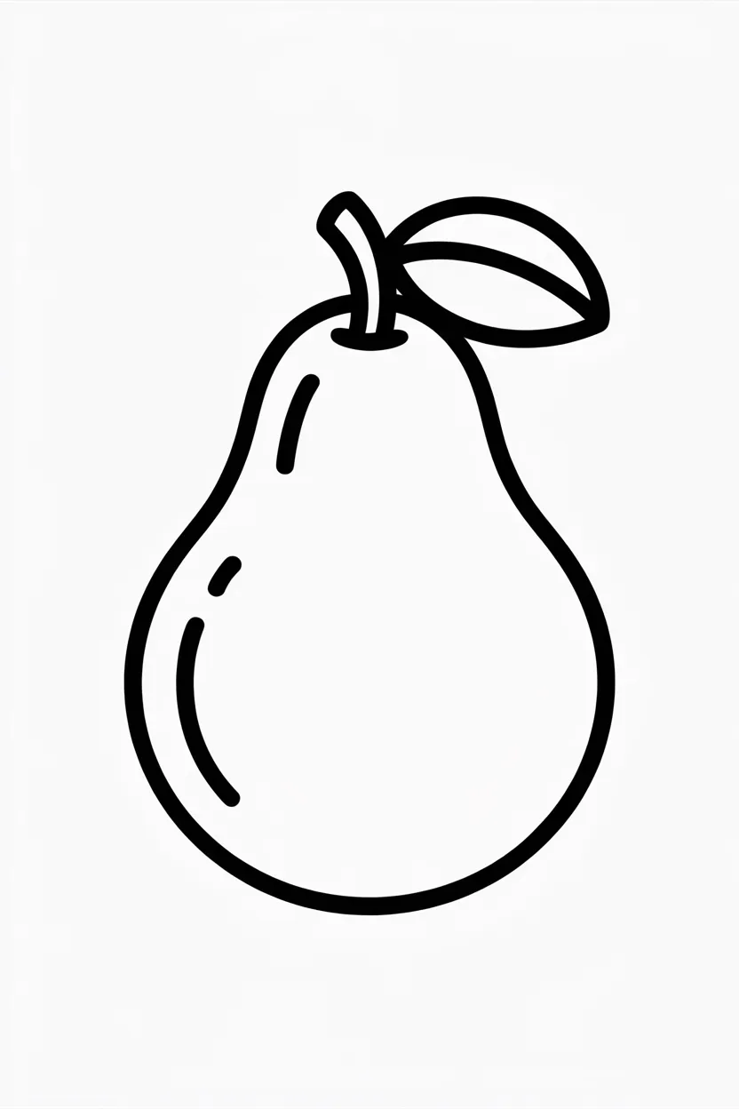 Pear Design 4 - Pear Coloring Pages Free Printable