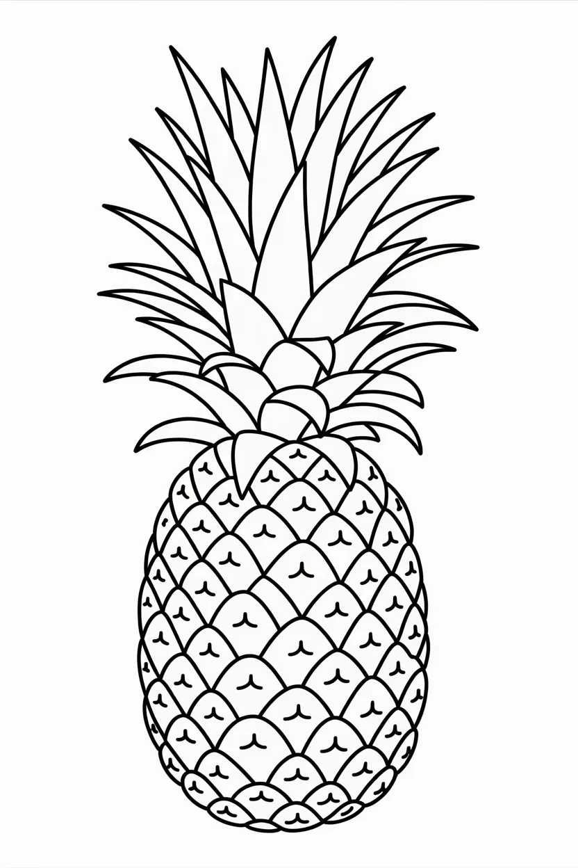 Pineapples Design 1 - Pineapples Coloring Pages Free Printable for Kids