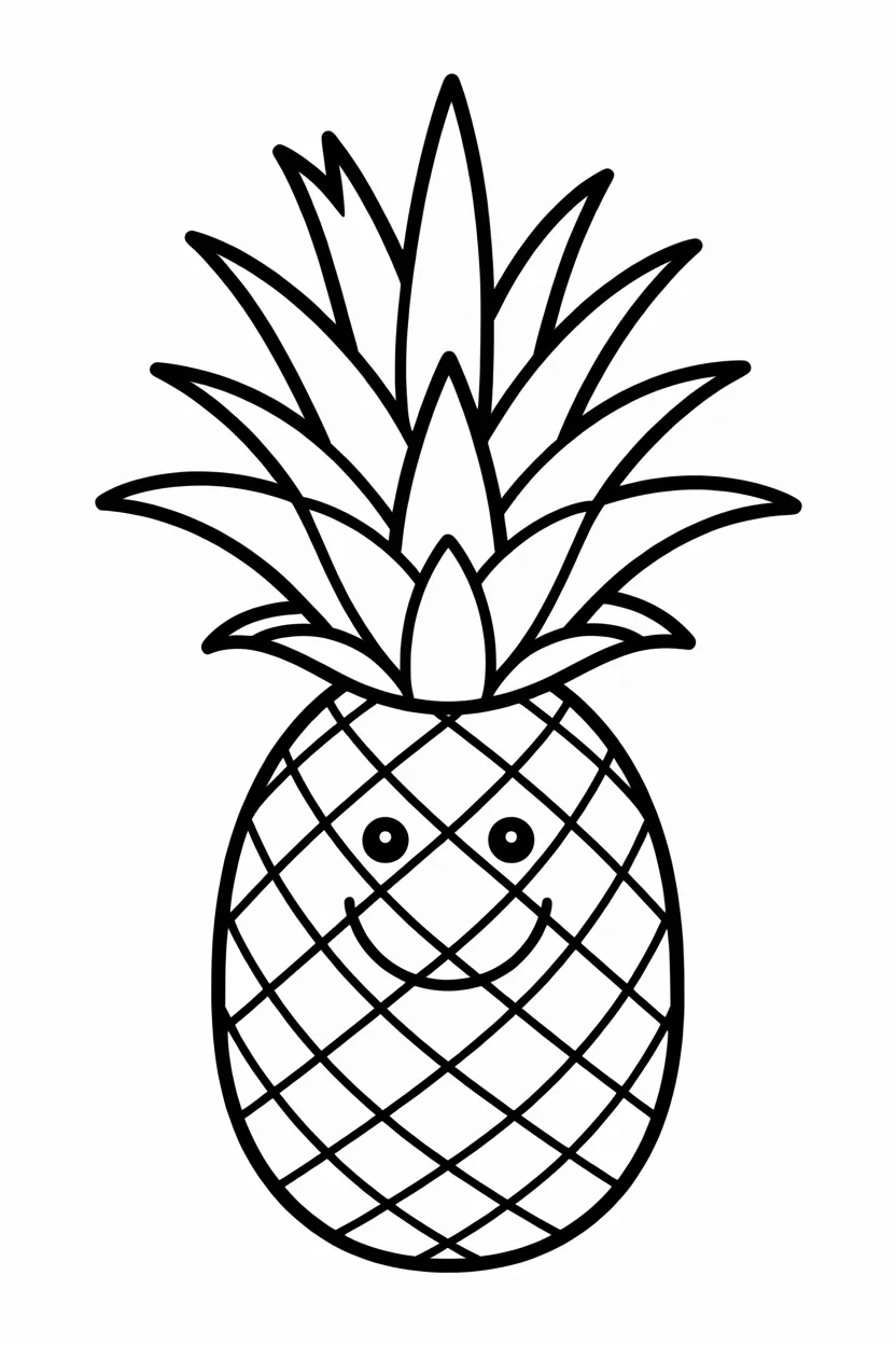 Pineapples Design 2 - Pineapples Coloring Pages Free Printable for Kids