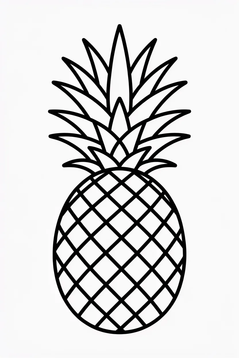 Pineapples Design 3 - Pineapples Coloring Pages Free Printable for Kids