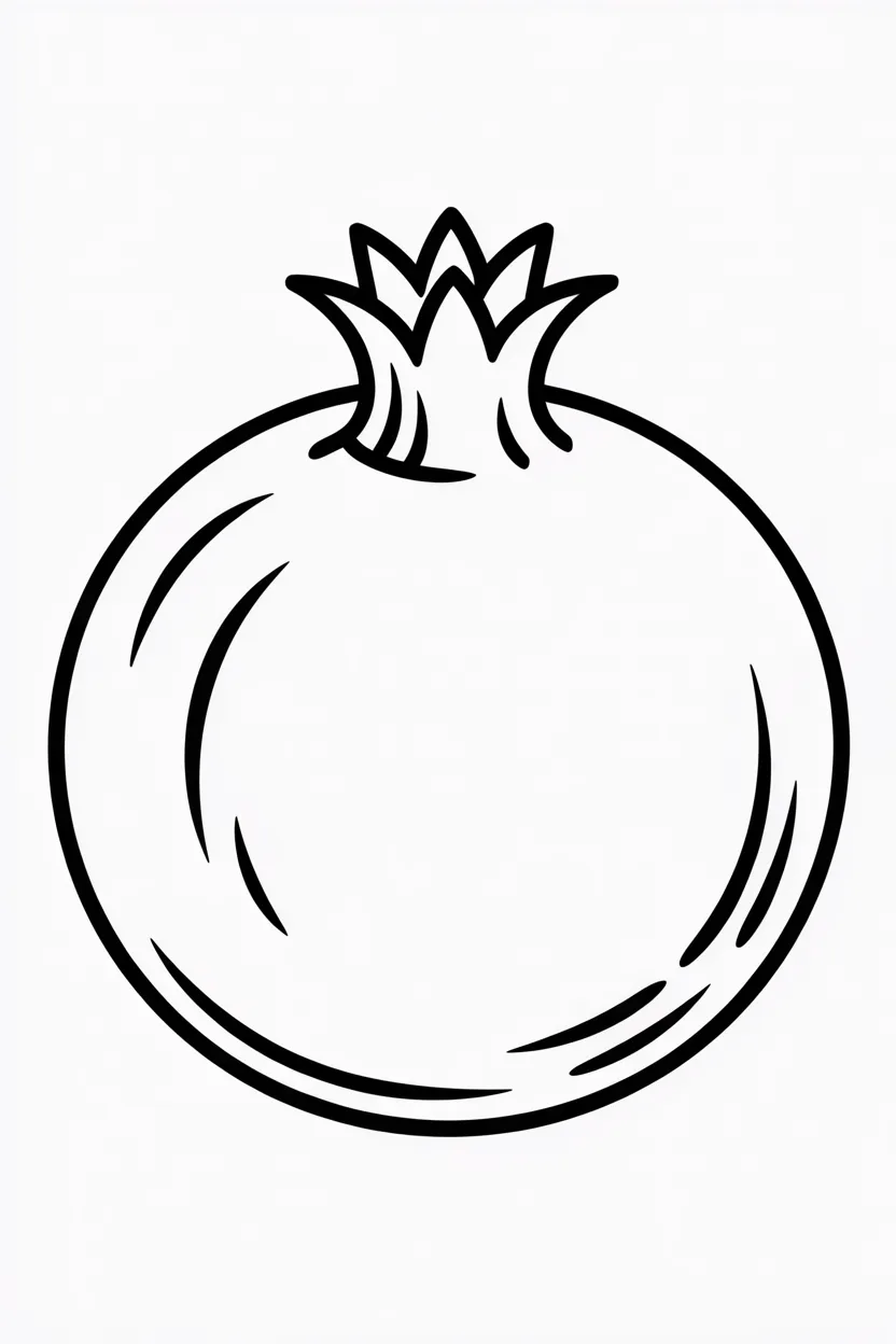 Pomegranate Design 4 - Pomegranate Coloring Pages Free Printable for Kids