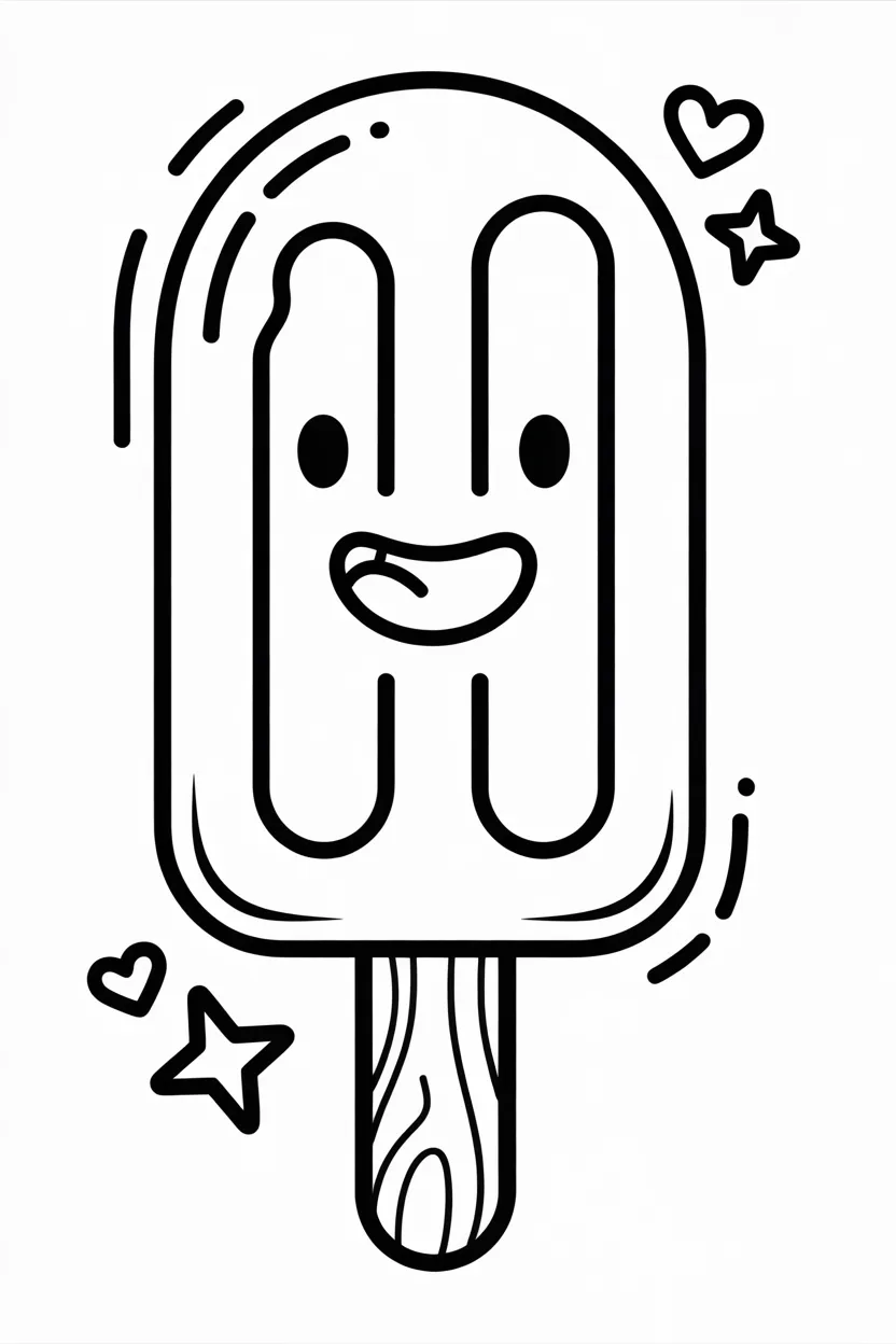 Popsicles Design 1 - Popsicles Coloring Pages Free Printable for Kids - Sweet (2)