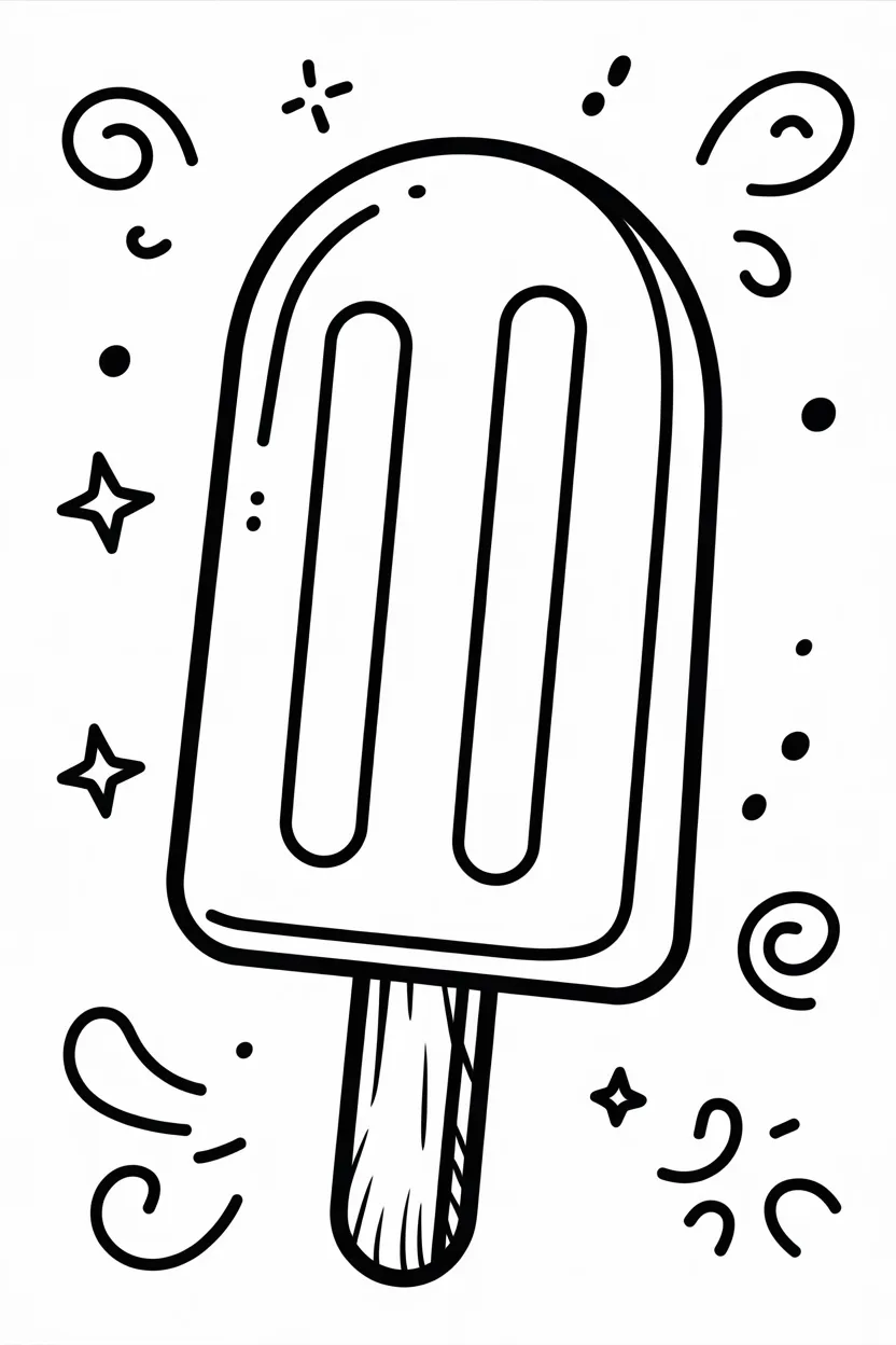 Popsicles Design 1 - Popsicles Coloring Pages Free Printable for Kids - Sweet (3)