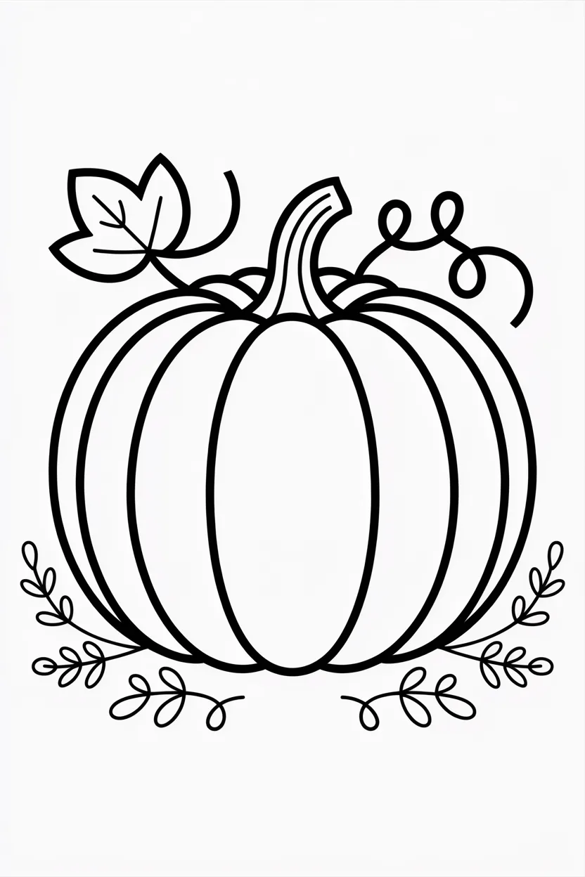 Pumpkin Design 2 - Pumpkin Coloring Pages Free Printable for Kids - Fall