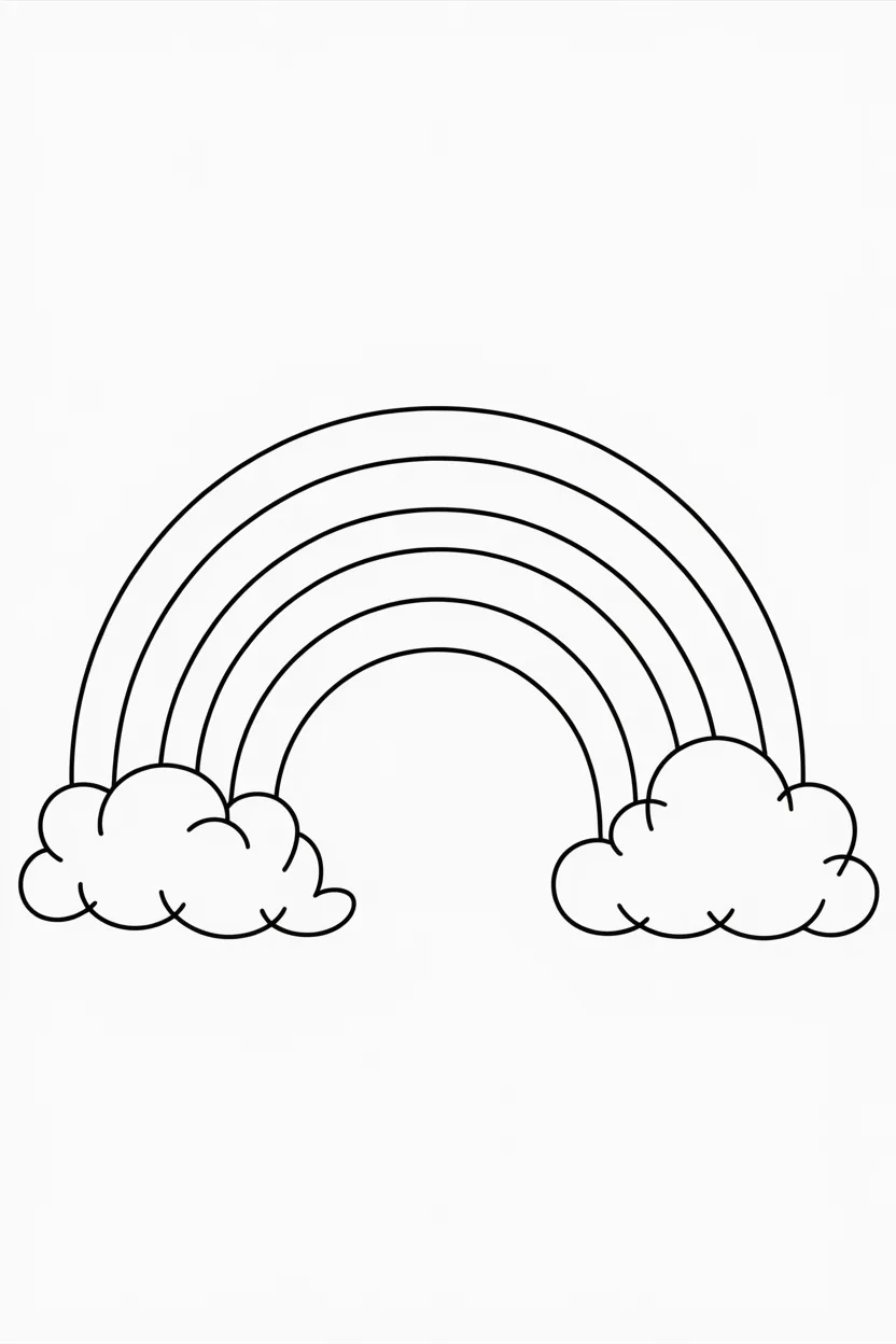 Rainbow Design 4 - Rainbow Coloring Pages Free Printable - Pack