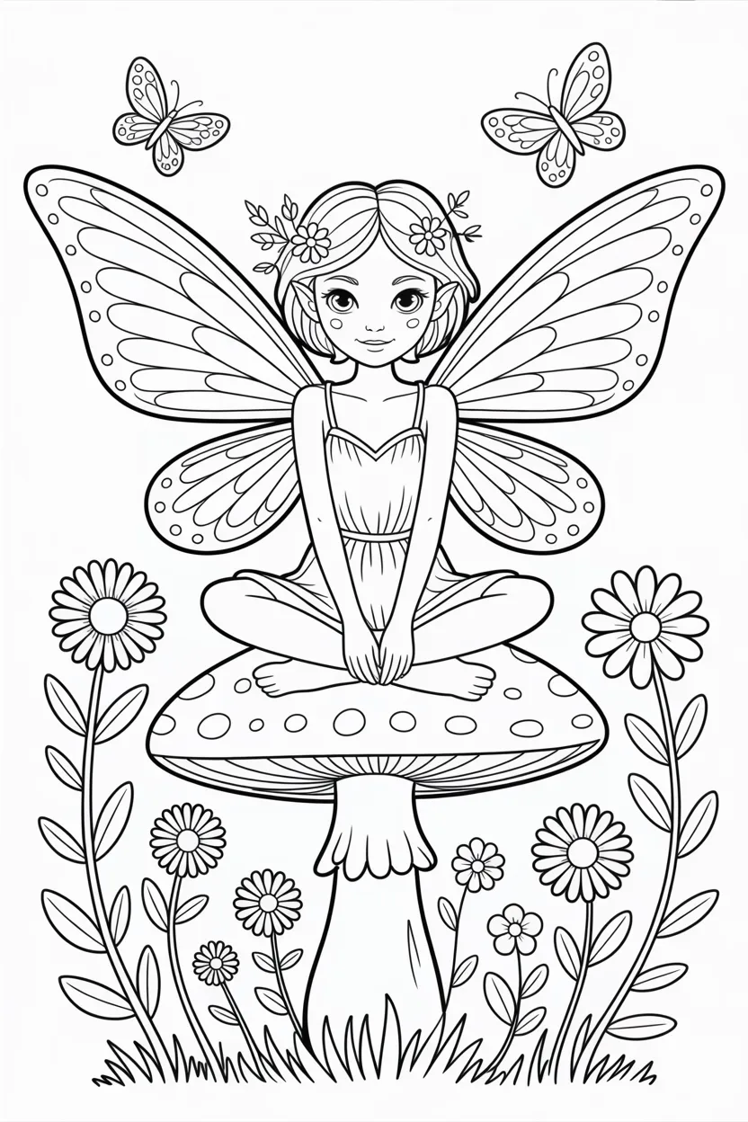 Small fairy Design 4 - Small fairy coloring pages Free Printable - Creative