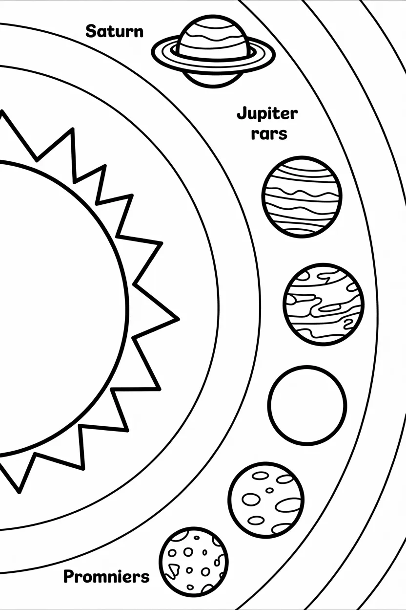 Solar system Design 2 - Solar System Coloring Pages Free Printable for Kids (3)