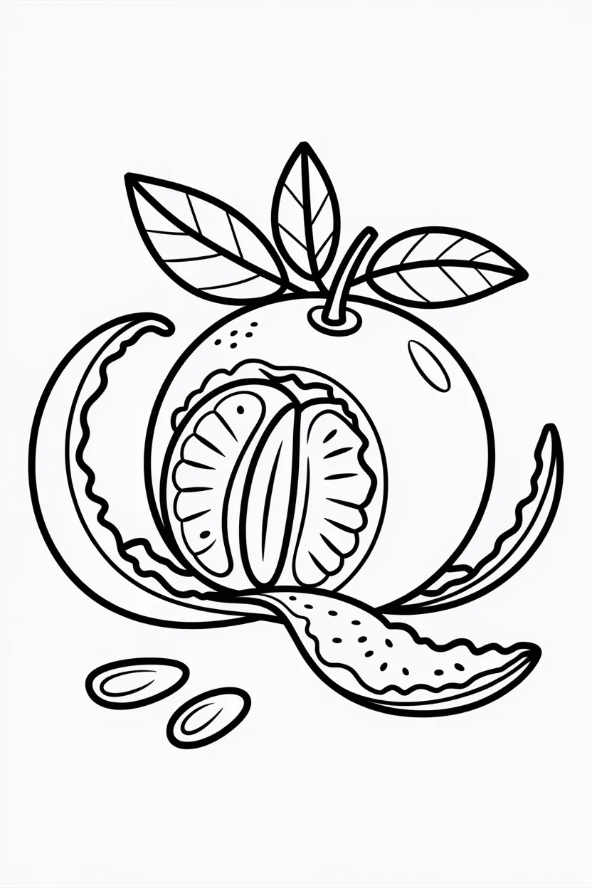 Tangerine Design 3 - Tangerine Coloring Pages Free Printable for Kids