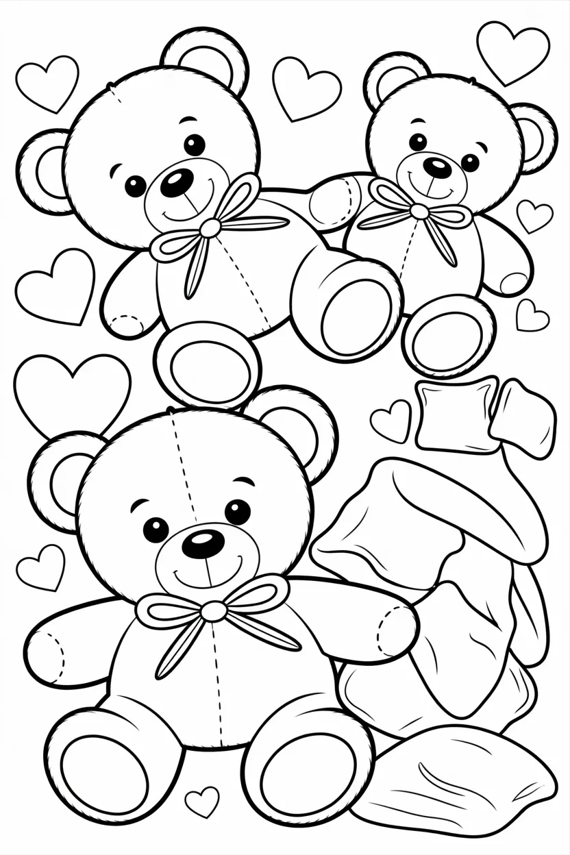 Teddy bear Design 1 - Teddy Bear Coloring Pages Free Printable for Kids - Cute (3)