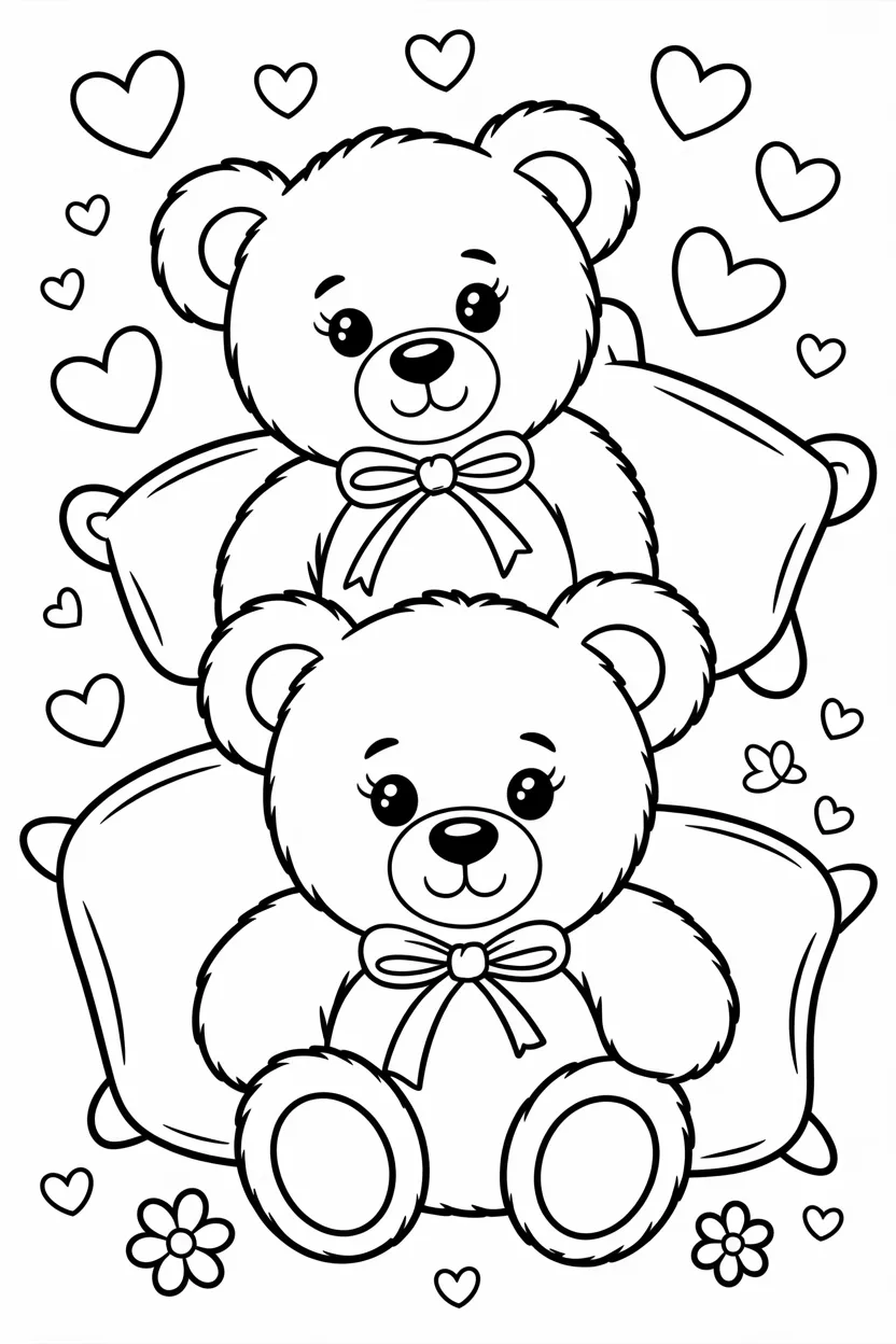 Teddy bear Design 1 - Teddy Bear Coloring Pages Free Printable for Kids - Cute (4)