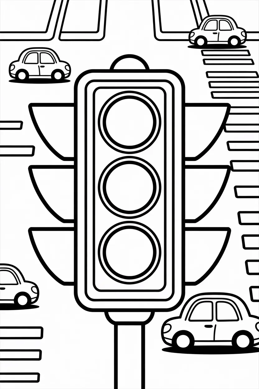 Traffic signals Design 2 - Traffic Signals Coloring Pages Free Printable for Kids