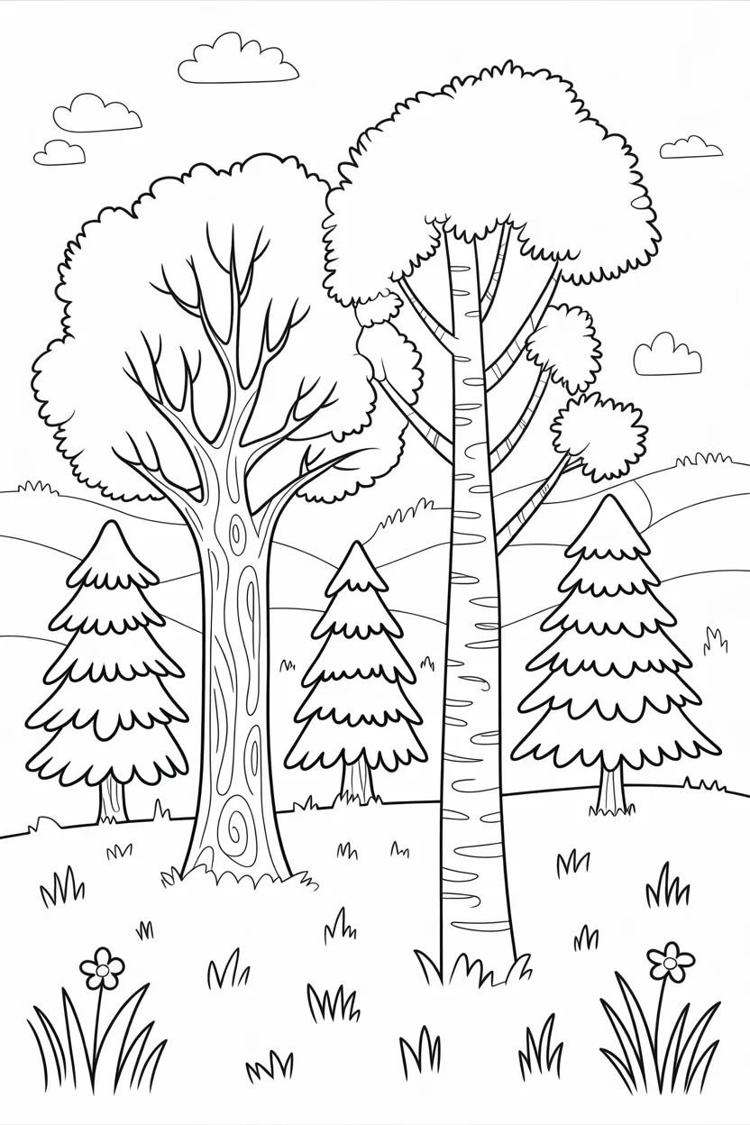 Trees Design 3 - Trees Coloring Pages Free Printable for Kids