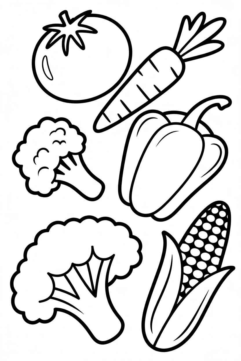 Vegetable Design 2 - Vegetable Coloring Pages Free Printable for Kids - Screen