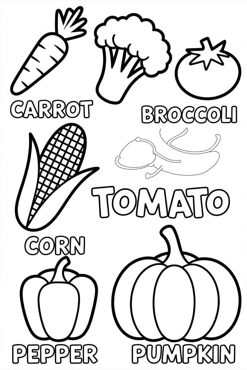 Vegetables - Vegetables Coloring Pages Free Printable for Kids (2)