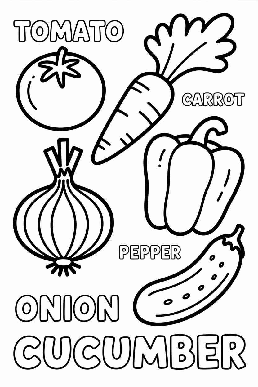 Vegetables - Vegetables Coloring Pages Free Printable for Kids (3)