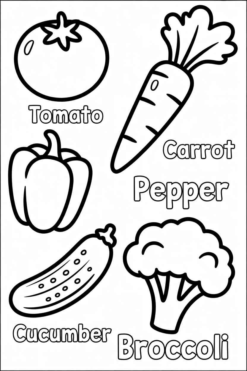 Vegetables - Vegetables Coloring Pages Free Printable for Kids (4)