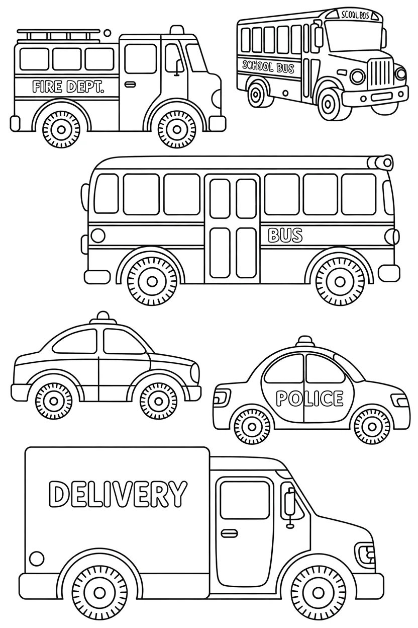 Vehicles Design 1 - Vehicles Coloring Pages Free Printable for Kids