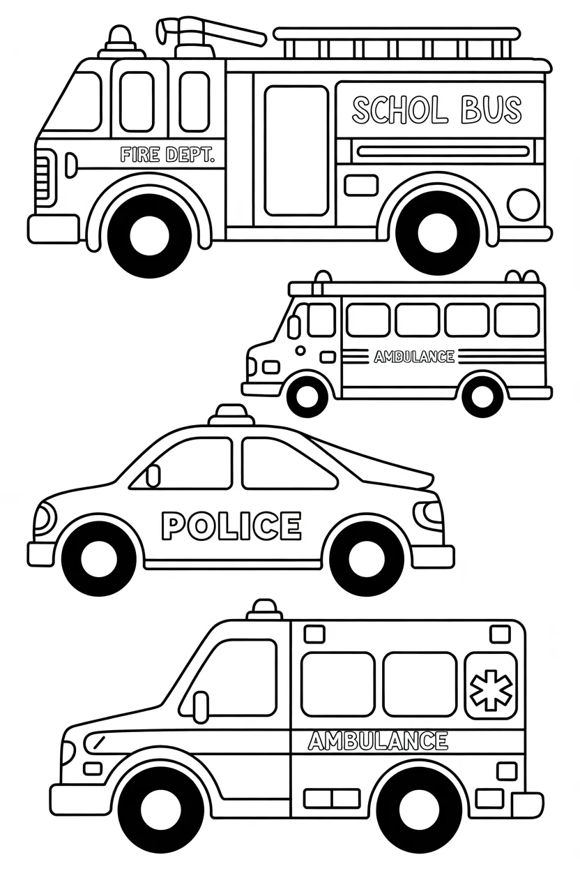 Vehicles Design 3 - Vehicles Coloring Pages Free Printable for Kids