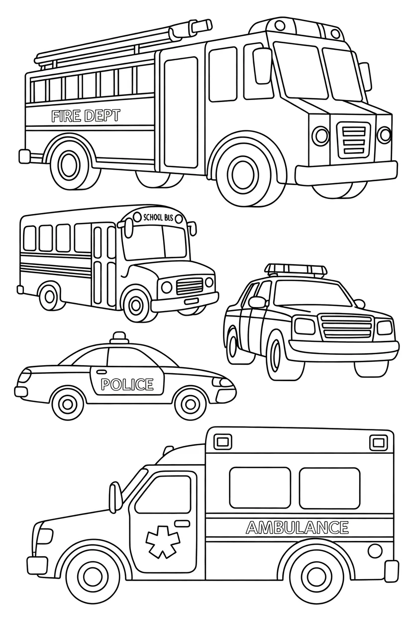 Vehicles Design 4 - Vehicles Coloring Pages Free Printable for Kids
