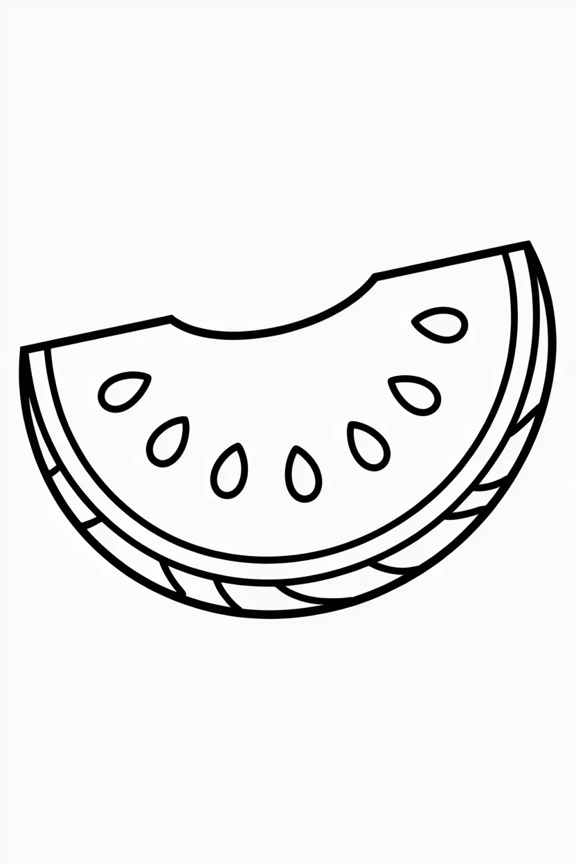Water melon Design 2 - Water Melon Coloring Pages Free Printable