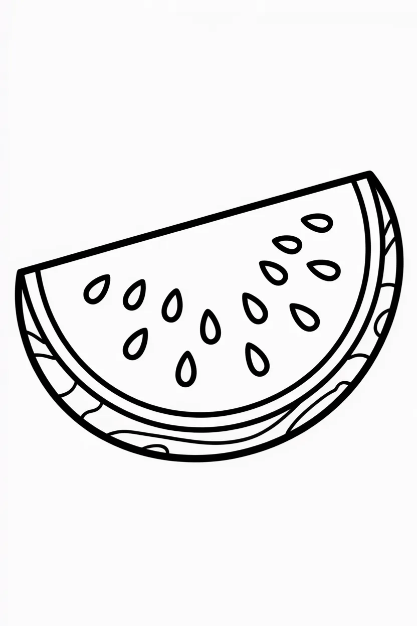 Water melon Design 3 - Water Melon Coloring Pages Free Printable