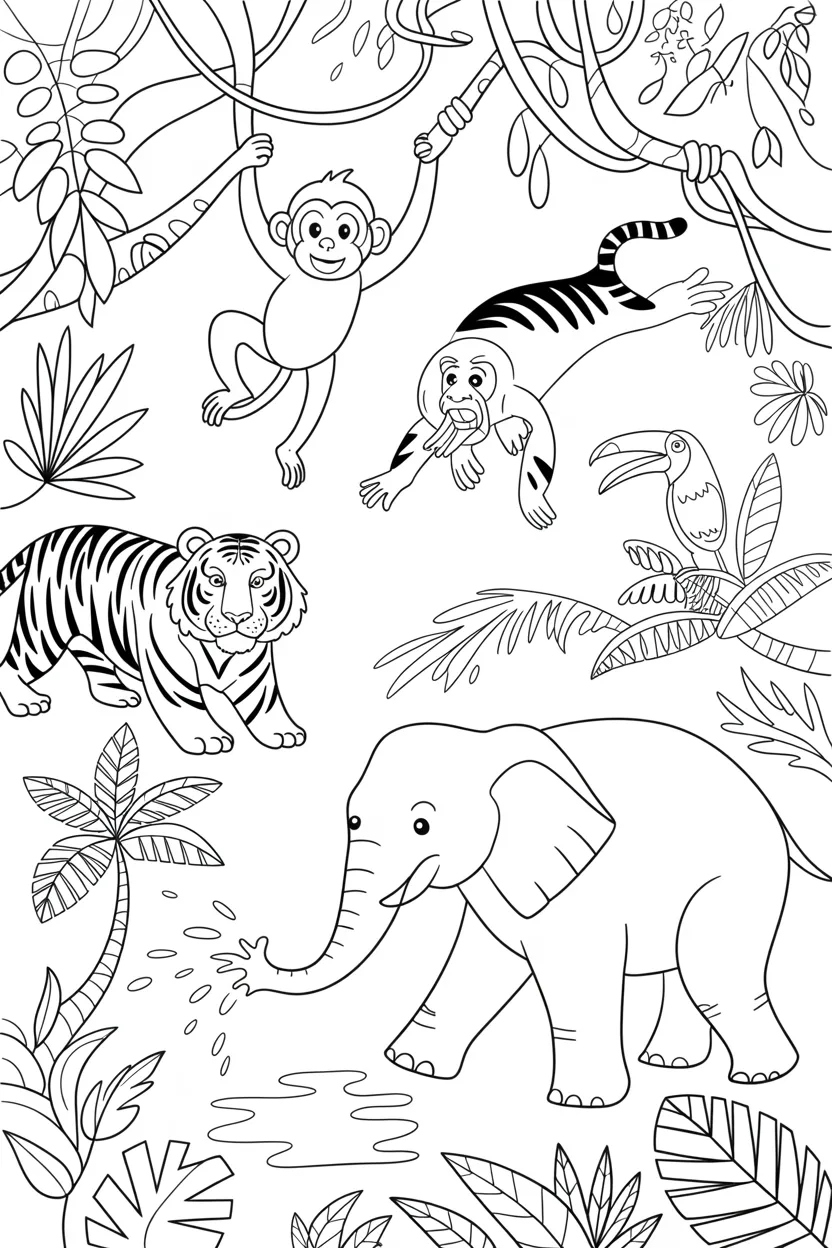 Wild animals Design 1 - Wild Animals Coloring Pages Free Printable (2)