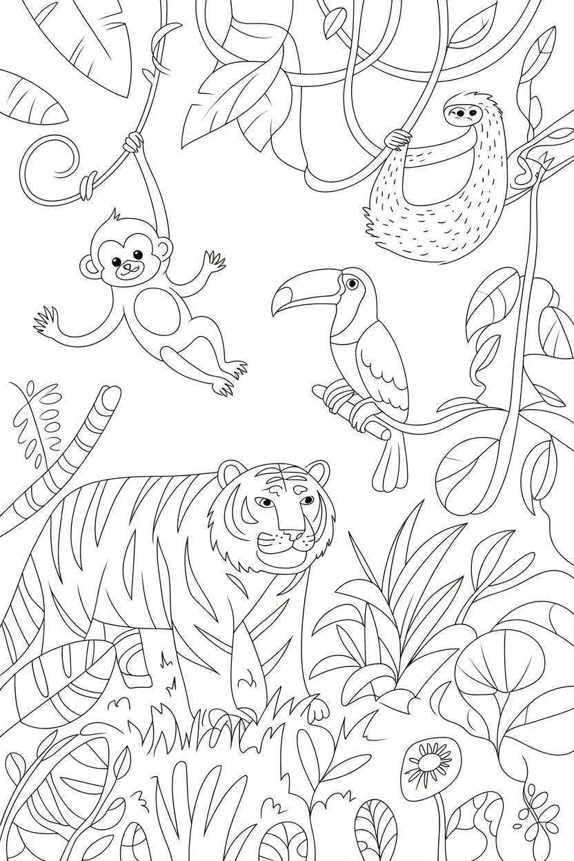 Wild animals Design 1 - Wild Animals Coloring Pages Free Printable (3)
