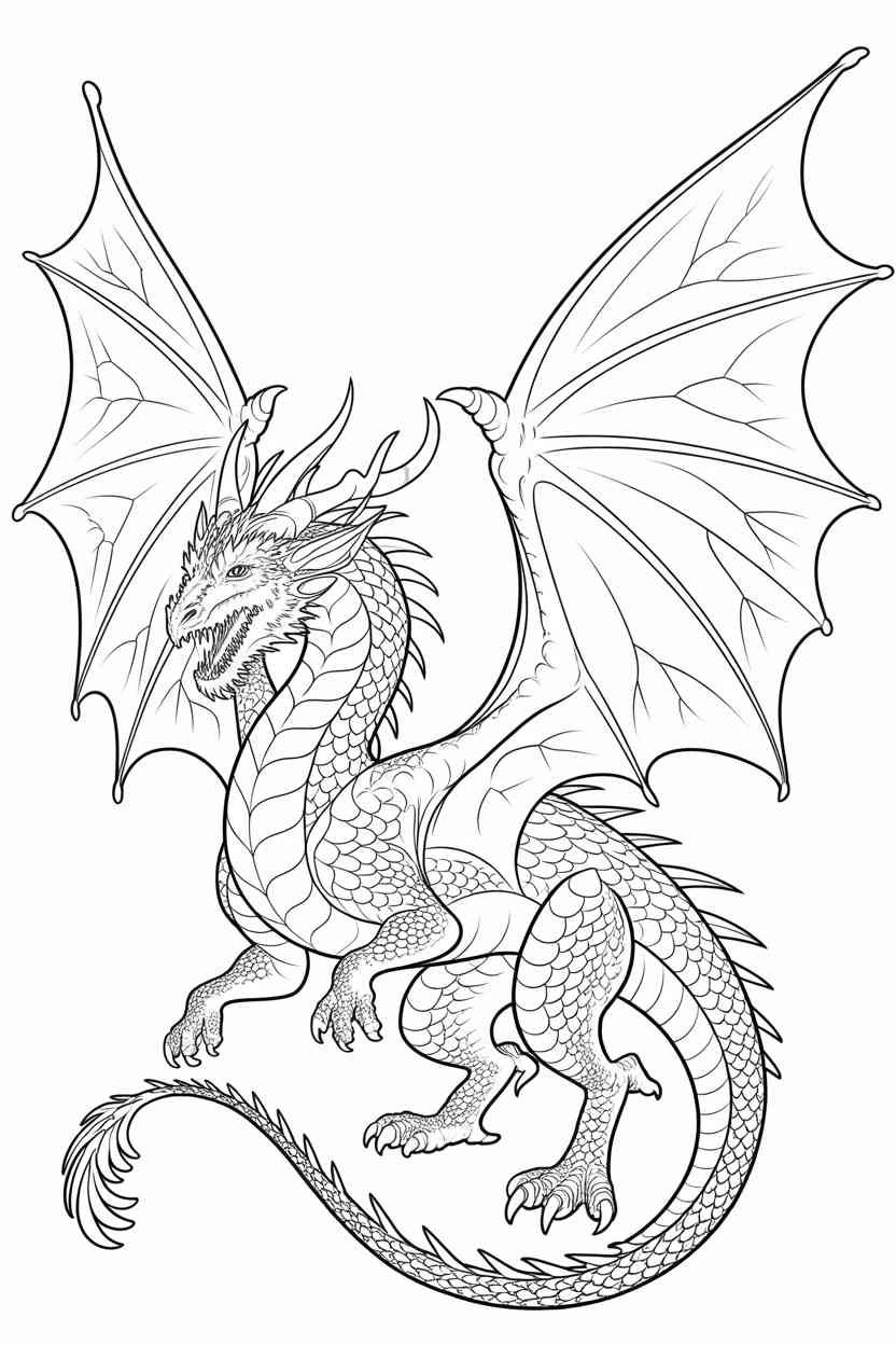 Fantasy - Fantasy Dragon Coloring Pages Free Printable