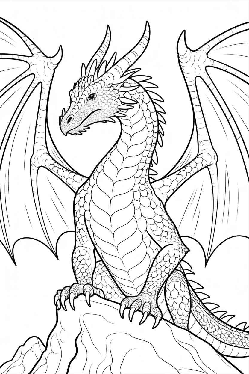 Fantasy - Fantasy Dragon Coloring Pages Free Printable (2)