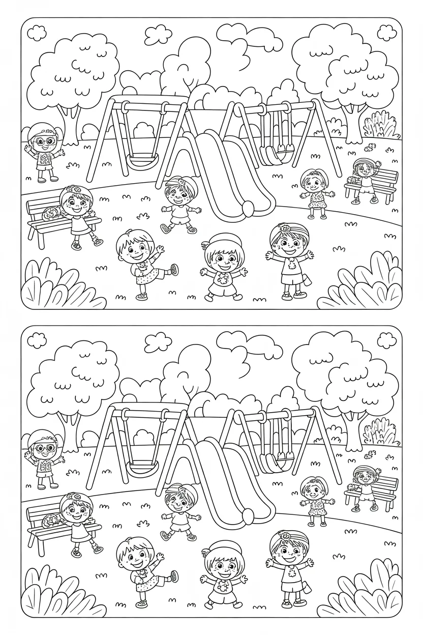 Spot difference activity Design 3 - Spot the Difference Activity Coloring Pages Free Printable
