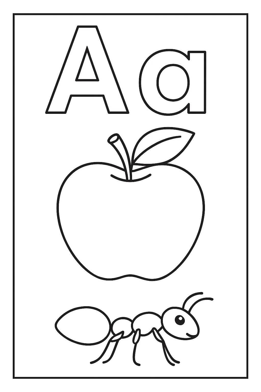 Alphabet fun apple ant - Free Printable Alphabet Coloring Pages/Book with Pictures (Ultimate Guide for Kids & Parents!)