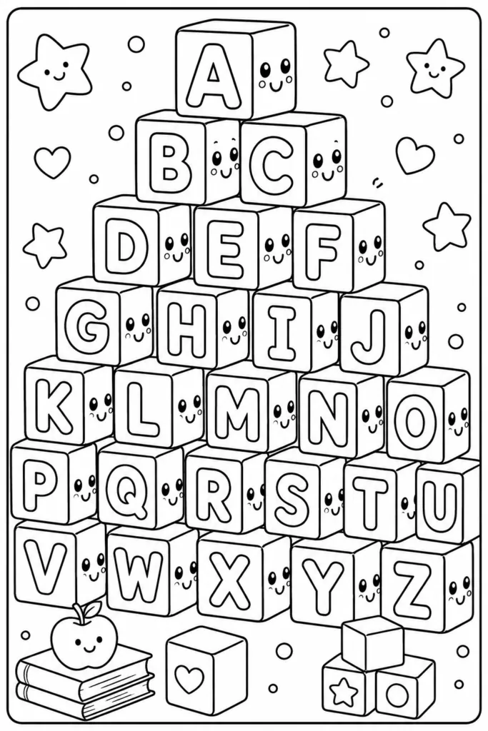 Alphabets Design 3 - Alphabet Letters Coloring Pages Free Printable
