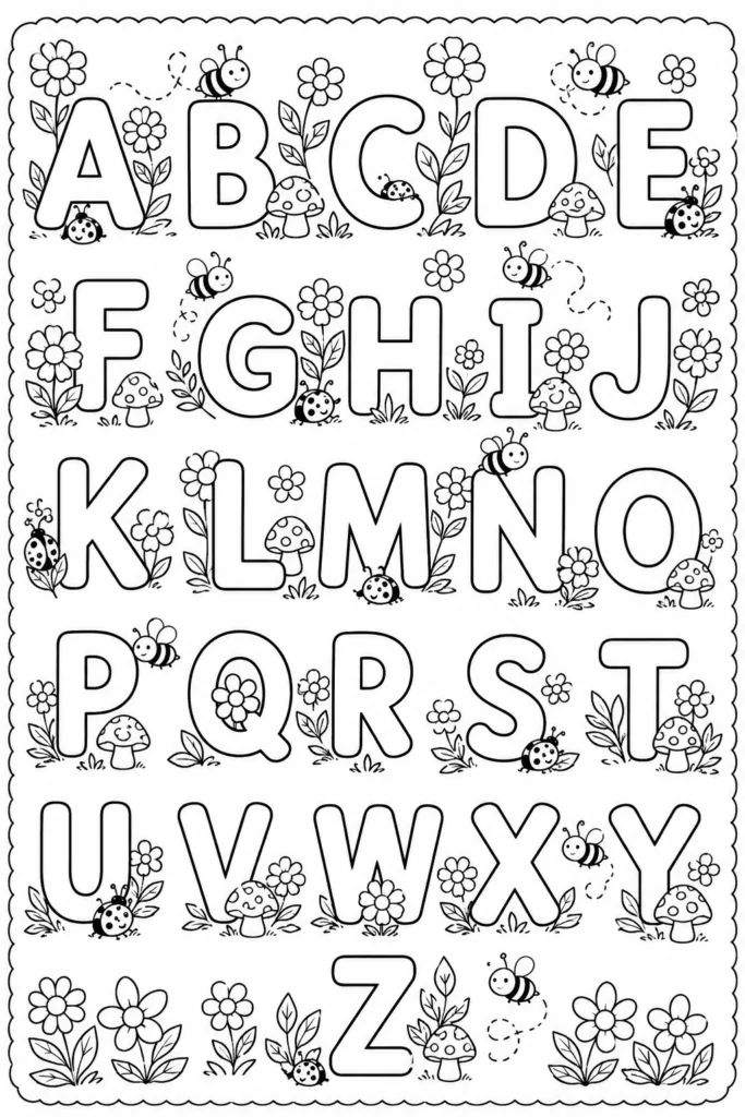 Alphabets Design 4 - Alphabet Letters Coloring Pages Free Printable (2)