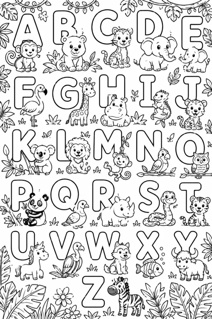 Alphabets Design 5 - Alphabet Letters Coloring Pages Free Printable
