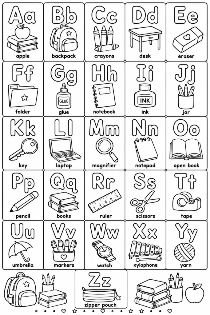 Alphabets Design 6 - Alphabet Letters Coloring Pages Free Printable