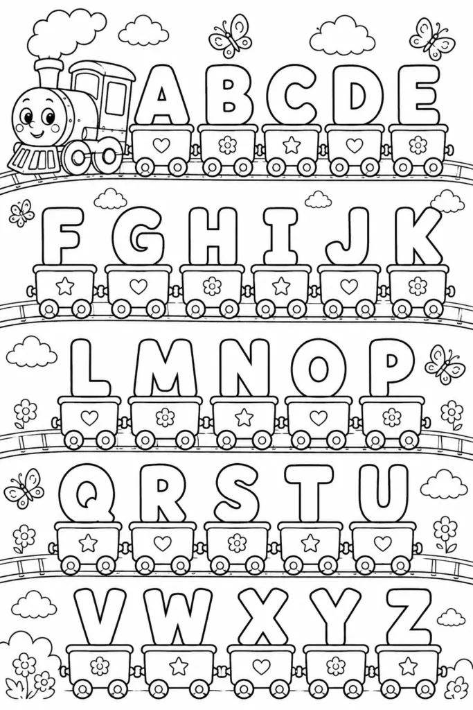 Alphabets Design 9 - Alphabet Letters Coloring Pages Free Printable