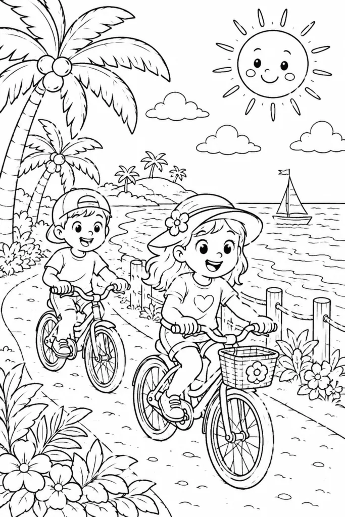 Beach Design 10 - Beach Coloring Pages Free Printable for Kids and Adults (2)