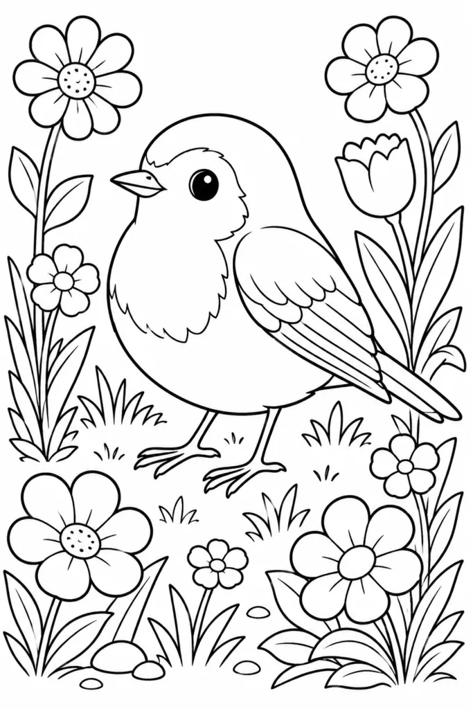 Birds Design 1 - Birds Coloring Pages Free Printable for Kids - Bird (3)