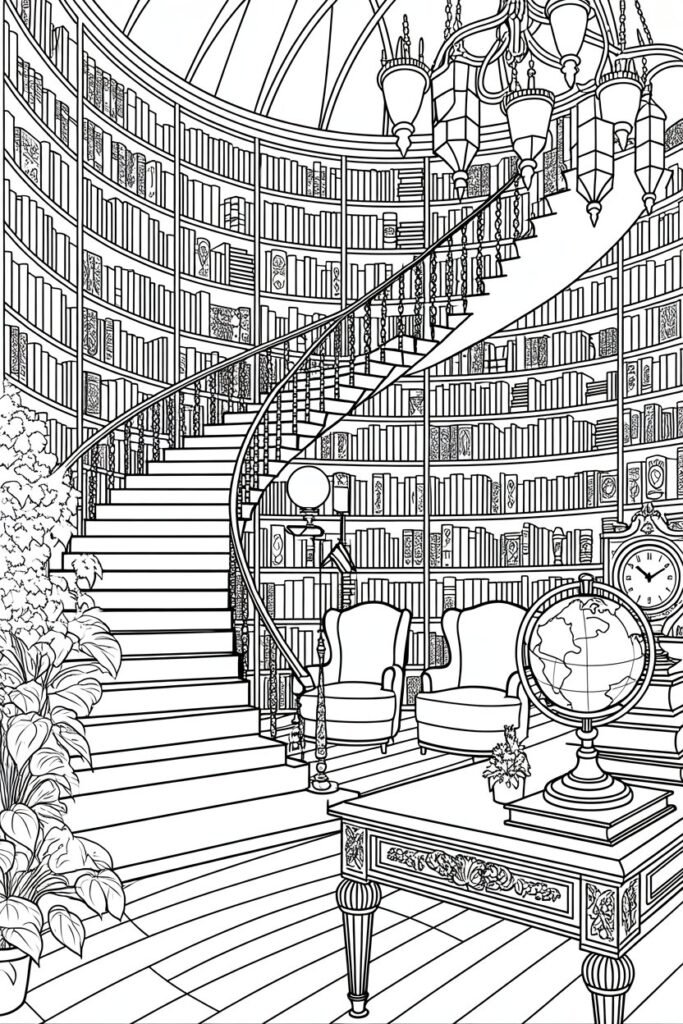 Book lover Design 4 - Book Lover Coloring Pages Free Printable for Adults