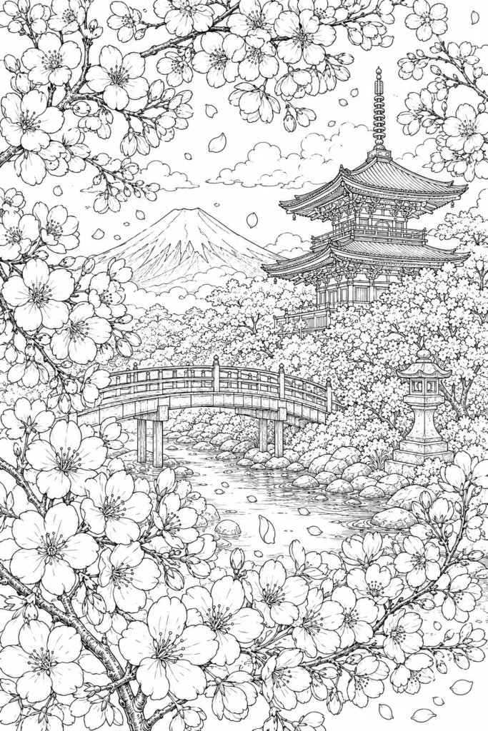 Botanical wildflowers Design 12 - Botanical & Wildflowers Coloring Pages Free Printable
