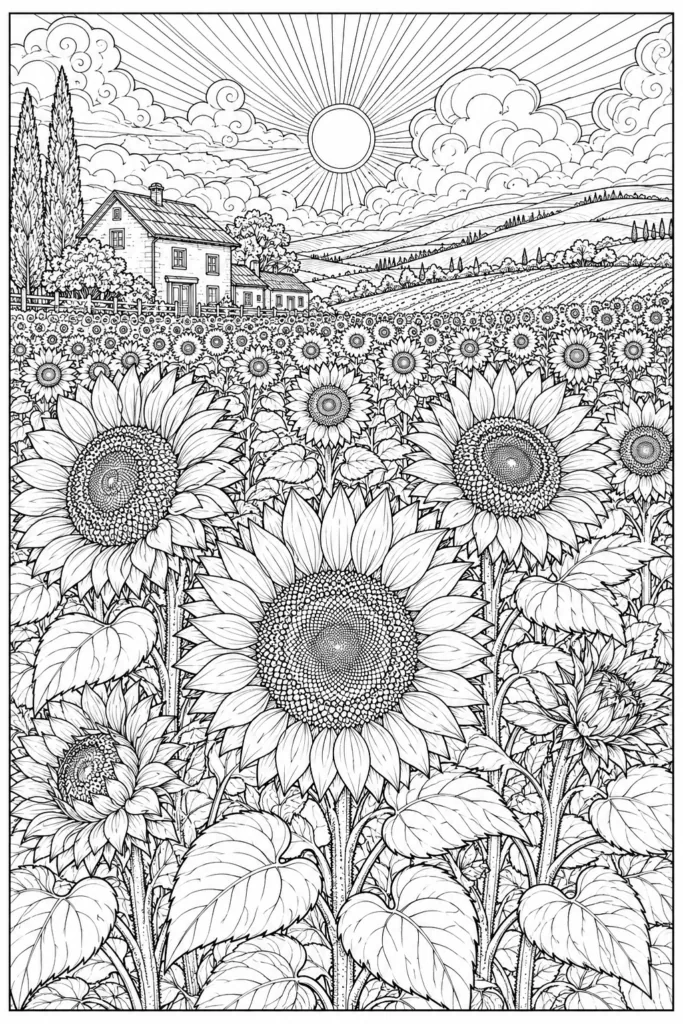 Botanical wildflowers Design 15 - Botanical & Wildflowers Coloring Pages Free Printable