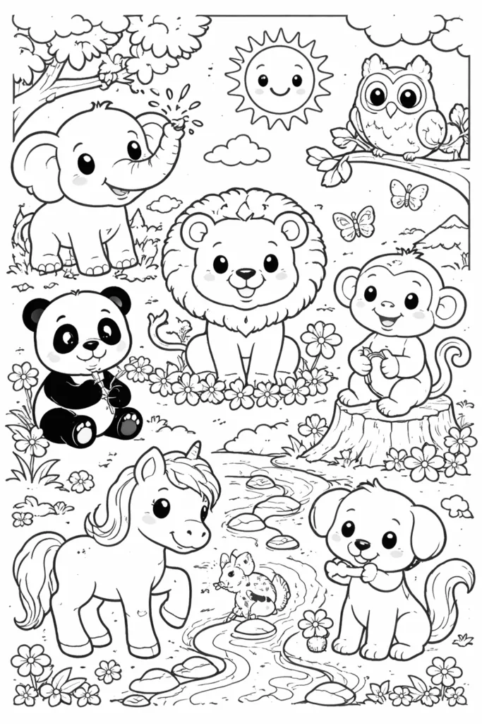 Free Kids Coloring Pages Free Printable for Kids - Design 1
