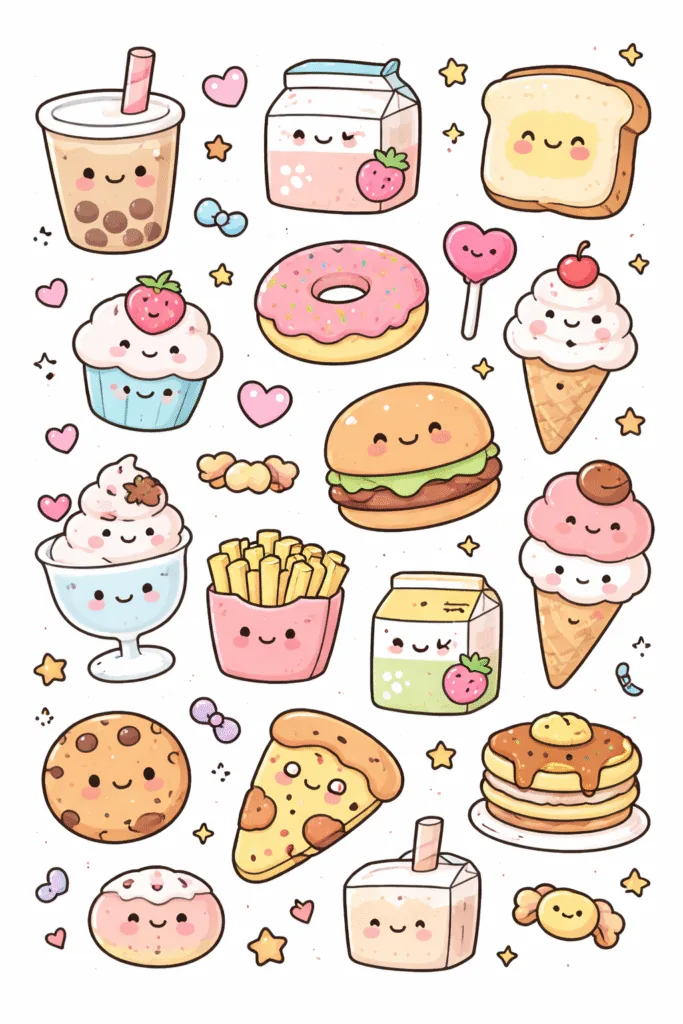 Free Printable Doodle Stickers Sheets - Beautiful Designs - Design 2